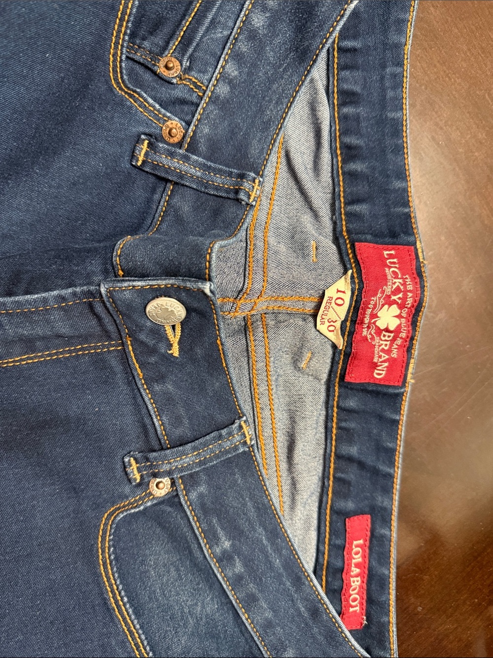 Lucky Brand Dark Blue Denim Lola Boot Jeans